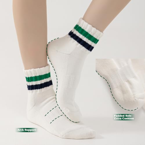 Novelty Socks For Women - Striped Retro Mini Crew Sporty Calf Casual Cotton Ankle Socks2