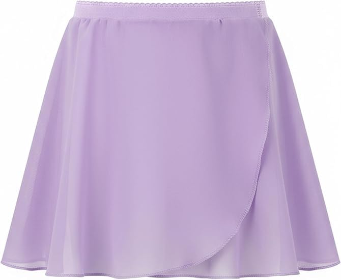 JiAmy Ballet Rock Mädchen Chiffon Tanzrock Pull On Ballettrock Kinder mit Gummibund Leichter Tanzrock 1/2/3er Set 140 Lila