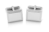 Krysaliis Sterling Engravable Stepped Edge Rectangle Cufflinks For Men | Luxury Men's Cuff Links Wit