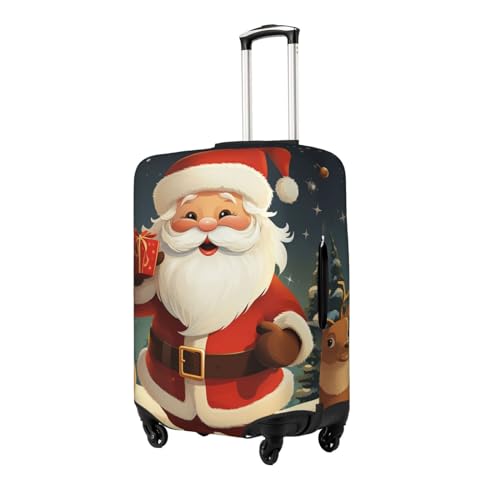 Christmas Santa Claus Luggage Cover for Suitcase Tsa Approved, Spandex Stretch Suitcase Protector Washable Baggage Covers Travel Luggage Sleeve Large Suit Case Cover Fit 18-32 Inch2