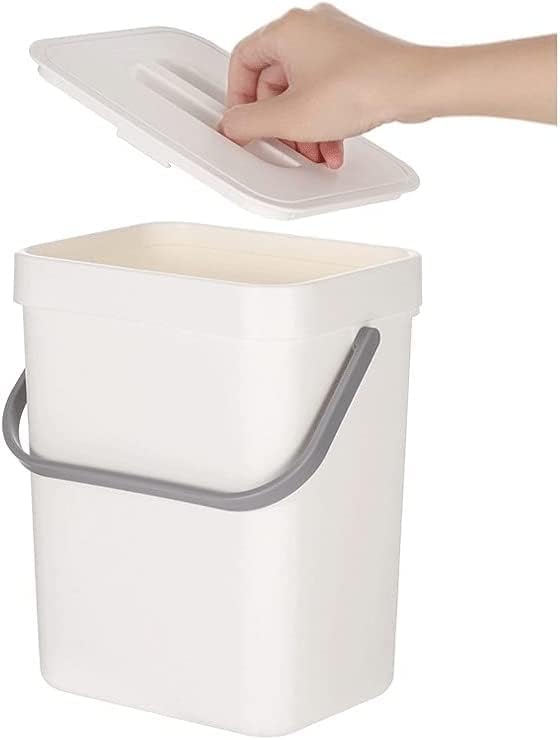 Miniatura 3 de Botes de basura para cocina, basurero colgante con tapa y asa, cubo de basura para puerta de armario de cocina, para colgar en el hogar y la cocina