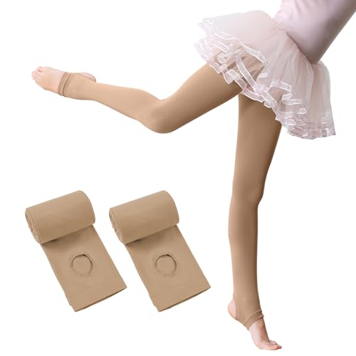 American Trends Ballet Tights for Girls Dance Stirrup Tights Convertible Ultra Soft