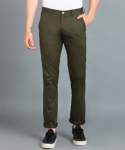 Image of Urbano Fashion Men's Cotton Light Weight Non-Stretch Slim Fit Casual Trousers
