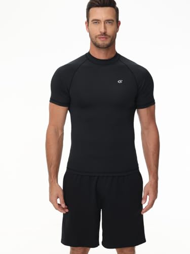 Compression UV Rash Guard - Men's UPF 50+ Short Sleeve Quick Dry Swim & Surf Shirt4