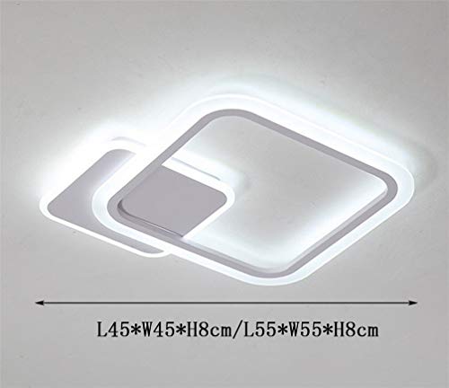 Plafonnier LED dimmable avec télécommande lustre carré en acrylique pour salon - 2