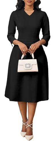 Image of INR Dress for Women Dinner Dress Formal Fit and Flare Elegant Wedding Guest Cocktail Party and Work Dresses