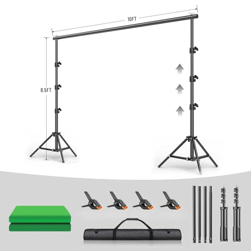 Soporte ajustable para fondos fotográficos con kit y pantalla verde miniatura 2