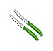 Victorinox Küchenmesser-Set 2 Stück (11cm, Extra scharfer Wellenschliff, Tafelmesser, Ergonomischer Griff, Spülmaschinengeeignet) (2er Set Grün)