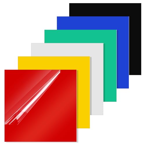 Image of Outus 6 Pieces Colored Acrylic Sheet White 12 x 12 Inch Colorful Clear Sheet 1 /16 Inch Thick Acrylic Panel DIY Materials for Home DIY Decor Display Projects
