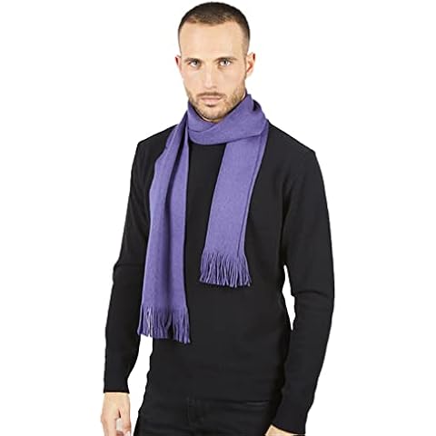 Men's scarf in 100% merino extrafine (purple) Cover