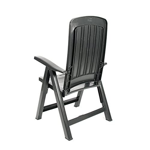 Fauteuil en résine pour repas de jardin et sieste sur la terrasse anthracite