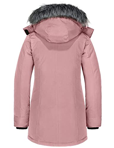 wantdo Women's Long Winter Coat Thick Puffer Jacket Faux Fur Hooded Parka Jacket2