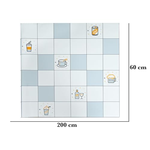 Image of SARVATRAY Self-Adhesive Wallpaper, Kitchen Oil Proof Heat Resistant Stickers, Vinyl Sheet for Wall 2 X 6.5 SQ FT (2 M Liquid Theme Blue WS)