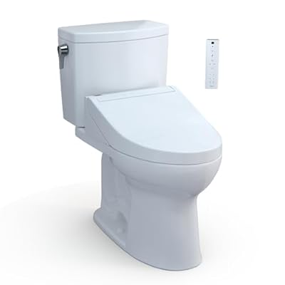 TOTO® WASHLET+® Drake® II 1G® Two-Piece Elongated 1.0 GPF Toilet and WASHLET+® C5 Bidet Seat, Cotton White - MW4543084CUFG#01