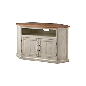 Martin Svensson Home Rustic Stamd Corner TV Stand Antique White and Honey Tobacco 31Pfu5wbZwL. SS280