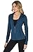 Yogalicious Full-Zip Lightweight Hooded Running Workout Yoga Lux Jacket with Pockets - Ocean Silk - Large
