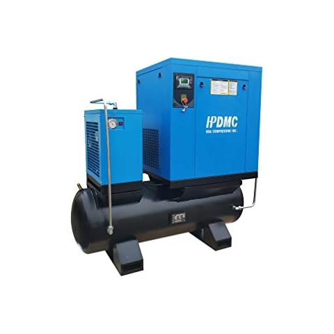 HPDMC PACK15-TA 20HP Rotary Screw Compressor 208-230V 3Ph 81CFM@125psi Industrial Air Compressed System with 80 Gal Tank & Refrigerated Air Dryer Cover