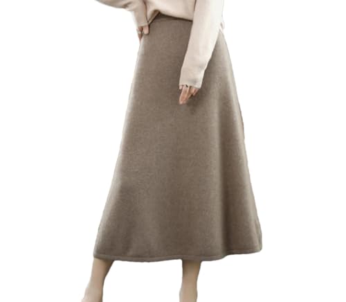 Women's Wool Knitted Middle and Long High Waist Joker Hip A Step Skirt