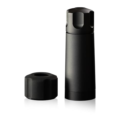 MANNKITCHEN Travel Size Pepper Cannon with Holster ? Compact, Heavy-Duty, pro-Grade Pepper Mill Holding 3 tbsp Plus 1 tbsp in a 