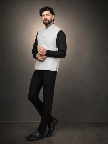 Image of Vastraa Fusion Bandi Modi Koti, Nehru Jacket for Men, Cotton Waistcoat for All Occasion: Diwali, Wedding, Ethnic, Office Party, Formal & casual Look