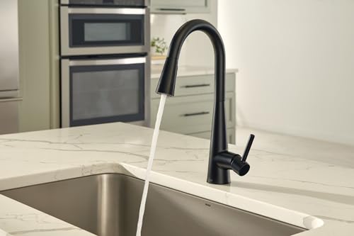 Moen Sleek Matte Black Pulldown Kitchen Faucet Featuring Pull Down Sprayer with Power Boost, High Arc Modern Kitchen Faucet, One-Handle Easy Installation, 7864BL by Moen - Image 9