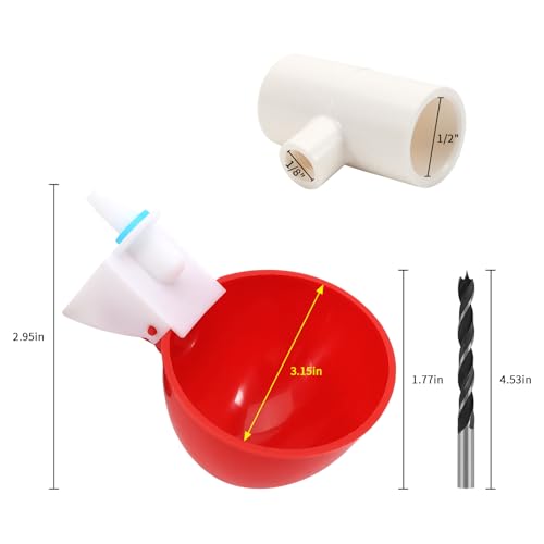 Belle&Beau Copos bebedouros automáticos para frango, pacote com 16, sistema durável para beber, kit