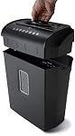 Aurora AU608MB High-Security 6-Sheet Micro-Cut Paper Credit Card Shredder with 3.5-Gallon Wastebasket, 4-Minute Continuous Running Time, Security Level P-4, Black
