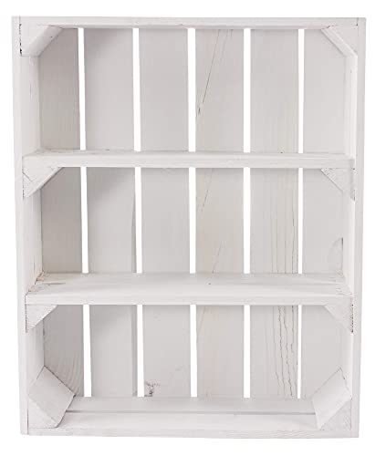Obstkisten Online Shabby Chic - Estantería para especias (3 unidades, 50 x 40 x 16 cm, madera), color blanco