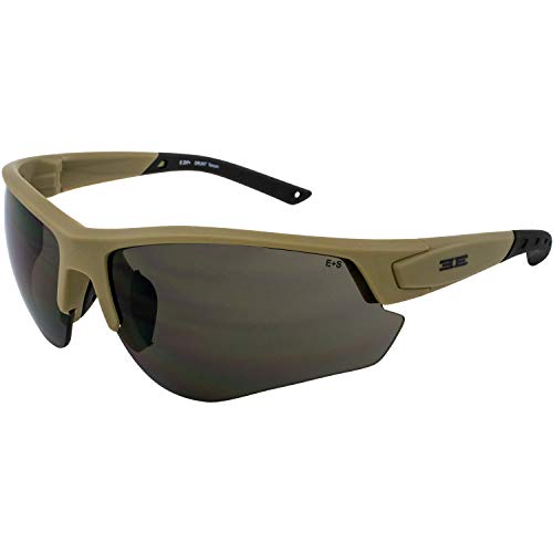 Epoch Eyewear Grunt Tactical Shooting Range Safety Sunglasses Tan Frames & Smoke Lenses