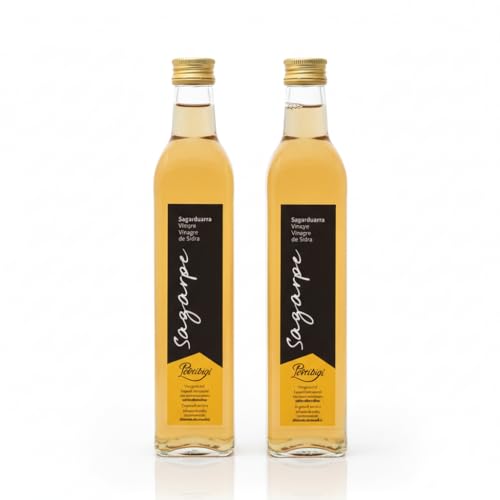 Vinagre de Manzana Sagarpe 5° – Pack 2 Botellas de 50 cl | Doble Fermentación Natural | Aroma Frutal y Fresco | Rico en Potasio y Minerales | Propiedades Diuréticas