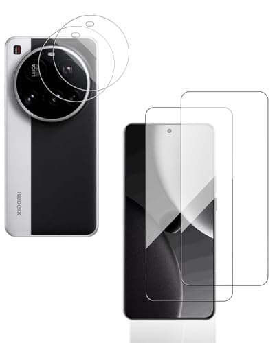 YANMONGI (2+2 Pack) for Xiaomi 15 Ultra Screen Protector Tempered Glass,2Pack + 3、2Pack Camera Lens Tempered Glass,Anti Scratch, Bubble Free,Easy Install