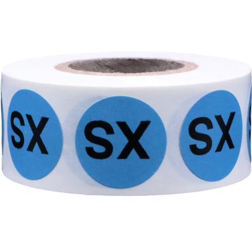 Étiquettes adhésives vêtements XS Blue Circle x500 pour marquage textile