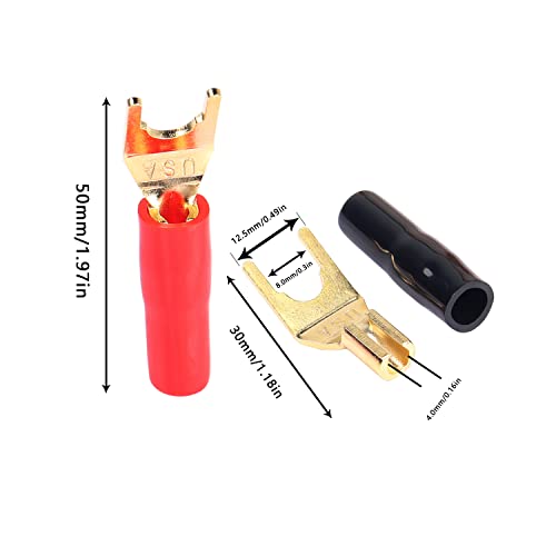 MEIRIYFA Conector Y Spade 8 Piezas Oro Bifurcado miniatura 3
