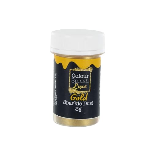 Colour Splash Luxe Gold Sparkle Dust Food Colouring Glitter Powder For Cake Decorating & Baking Colour Fondant Icing Toppers Modelling Paste - 3g