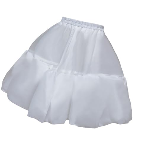Oxtxuzdm Princess Styles - Vestido de fiesta para niña, enagua elástica, cintura elástica, cómoda crinolina para niños, eventos formales, vestido de flores para niñas, blanco, L