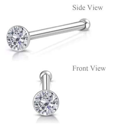 Ublic Metal Smallest Nose Ring Pins Body Piercing Jewellery Tiny Nose Stud for Girls & Women - 40pcs (White) - Image 2 thumbnail