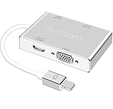 🌷【4K Full HD】4KX2K Hochauflösender HDMI Adapter, überträgt sowohl Audio- als auch Videodaten vom Computer an einen HDTV-Fernseher für Video-Sharing (NUR HDMI/DP PORT). Unterstützt Auflösung bis zu 1920x1200 oder 1080P Full HD über VGA-Anschluss(kein Audioausgang von DVI und VGA-Anschluss). Dieser Mini DP zu hdmi vga Adapter entspricht der DP1.2-Spezifikation und unterstützt die Modi Spiegeln und Erweitern.