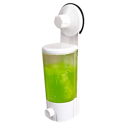 Seifenspender 500ML Halter Seifenspenderhalter Shampoo Wandspender Wandseifenspender Bad Dusch Wandregal Wandmontage mit Saugnapf Befestigen Ohne Bohren-Universalspender für Reinigungsmittel Cover