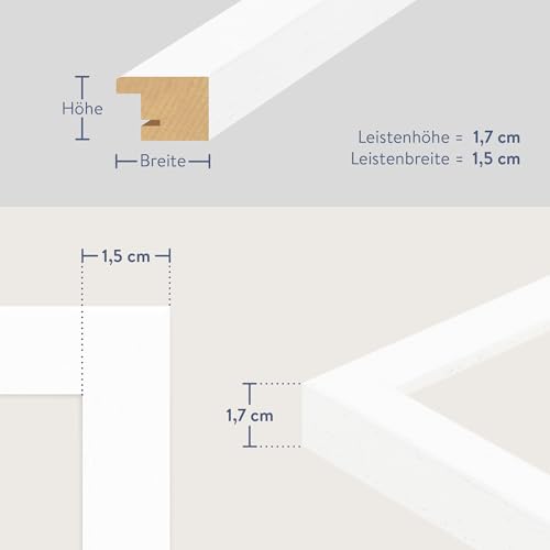 WANDStyle Bilderrahmen 30x30 Weiß, moderner Bilderrahmen Holz 30x30 cm – Ansicht 6