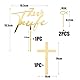 BOOMTOP 4pcs Taufe Cake Topper Kreuz Zur Taufe Tortendeo Acryl Gold Kuchen Topper Fisch Kommunion Cupcake Topper Mädchen Junge Tortenstecker Babyshower Kuchen Dekoration