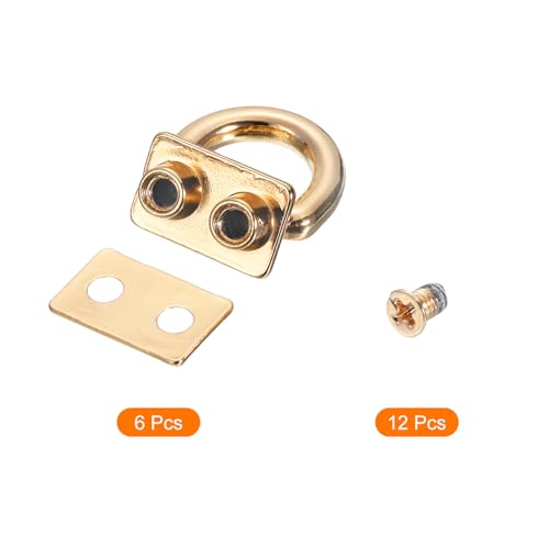 uxcell Metal Bag Connector with D Ring, 6Pcs 18mm Purse Bridge Hanger Buckle with Screws for Purse DIY Key Chain Lanyard (Light Golden) - Image 3