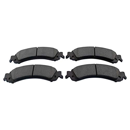 Image of TRQ Rear Brake Pad and Rotor Set Ceramic Coated Parking Shoe Backing Plates Compatible with 2002-2006 Chevrolet Silverado 2002-2006 GMC Sierra 2003 Yukon Cadillac Escalade Suburban Tahoe Avalanche