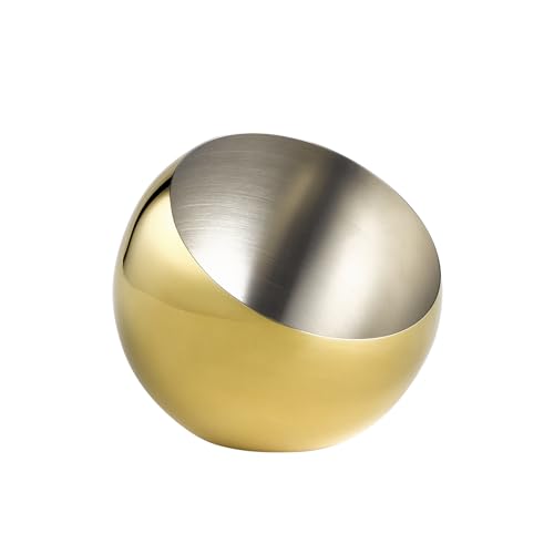 Aps 40773 Sphere - Cuenco Diámetro De 16 Cm, Altura De 15 Cm, 0,8 L, Acero Inoxidable, Aspecto Dorado