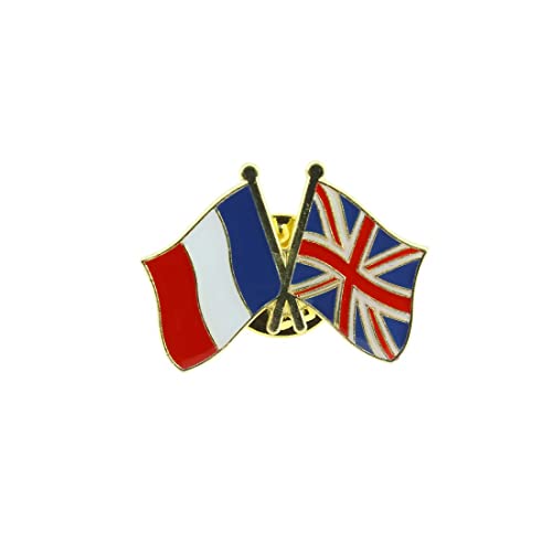 Clj Charles Le Jeune Pin's Drapeaux Jumelage France Grande Bretagne - Royaume Uni - Europe Continentale - qualité de finition - Epingle - Broche - Badge - Jumelage et Fraternité