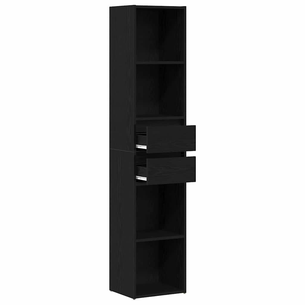 Generisch Bücherregal Schwarz Eichen-Optik 36 x 30 x 171 cm Holzwerkstoff,Möbel,Regalsysteme,Bücherregale Bücherschränke-862499