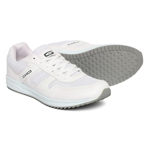 Image of GOLDSTAR NOVA White Stylish Comfortable Casual Sneakers Lightweight Shoes for Running, Walking, Gym,Trekking, Hiking & Party Lace-Up Running Shoes for Men