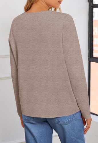 MEROKEETY Women's Button Down Knit Cardigan Sweaters Long Sleeve Crew Neck Solid Color Basic Jacket4