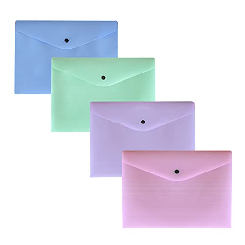 Envelope plástico com botão A4 - Linho Serena - azul pastel - 0012.bp - Dello