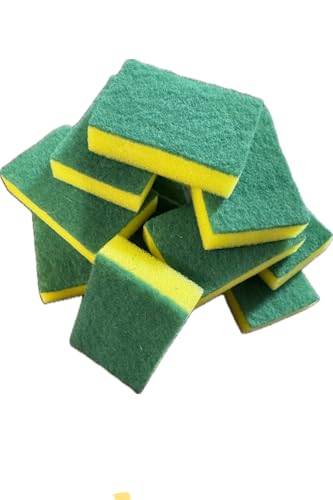 Image of Heavy Duty Scrub Sponge, Kitchen, Cleaning Scrub, Stink-Free, Effortless Cleaning Eco Scrub Pads for Dishes,Pots,Pans All at Once, 8 Count