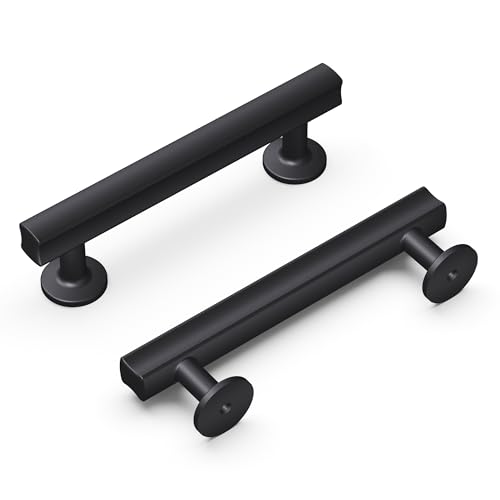 Hickory Hardware 10 Pack Solid Core Kitchen Cabinet Pulls, Luxury Cabinet Handles, Hardware for Doors & Dresser Drawers, 3-3/4 Inch (96mm) Hole Center, Matte Black, Woodward Collection by Hickory Hardware - Used condition - CA$36.70